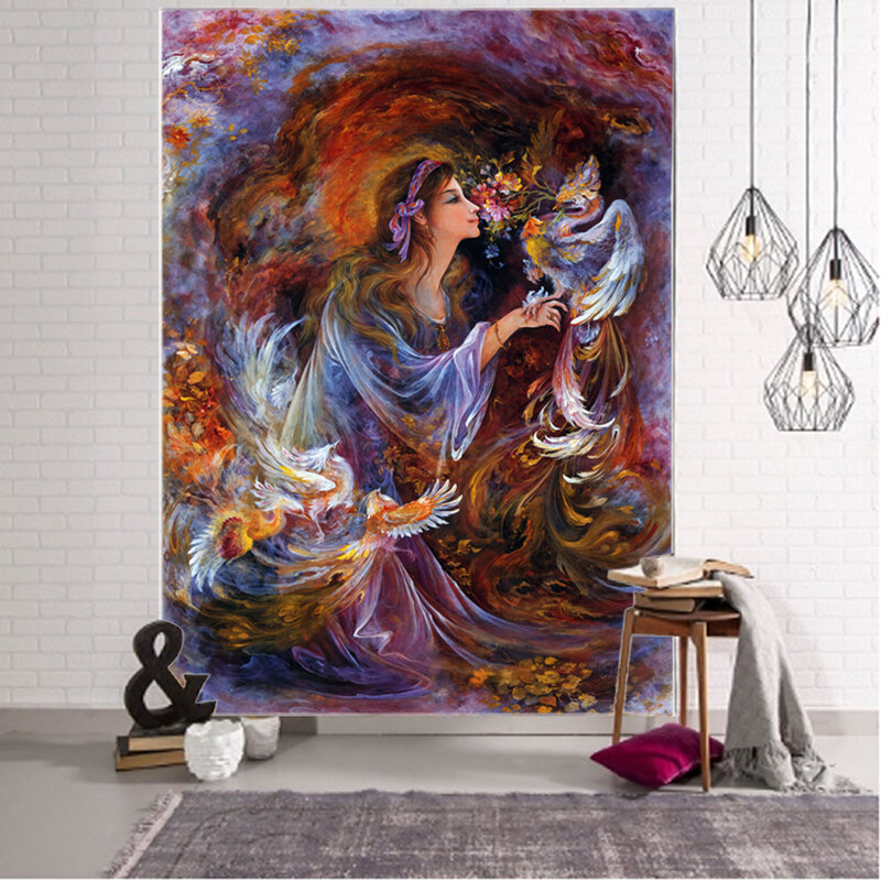 Game character beautiful girl background decoration tapestry beautiful angel girl decoration tapestry home decoration