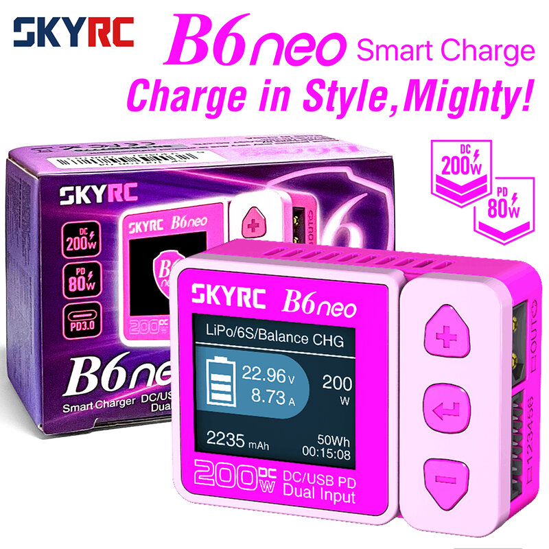 SkyRC B6neo árbol de Navidad versión especial cargador inteligente DC 200W PD 80W cargador de equilibrio de batería SK-100198 B6 neo