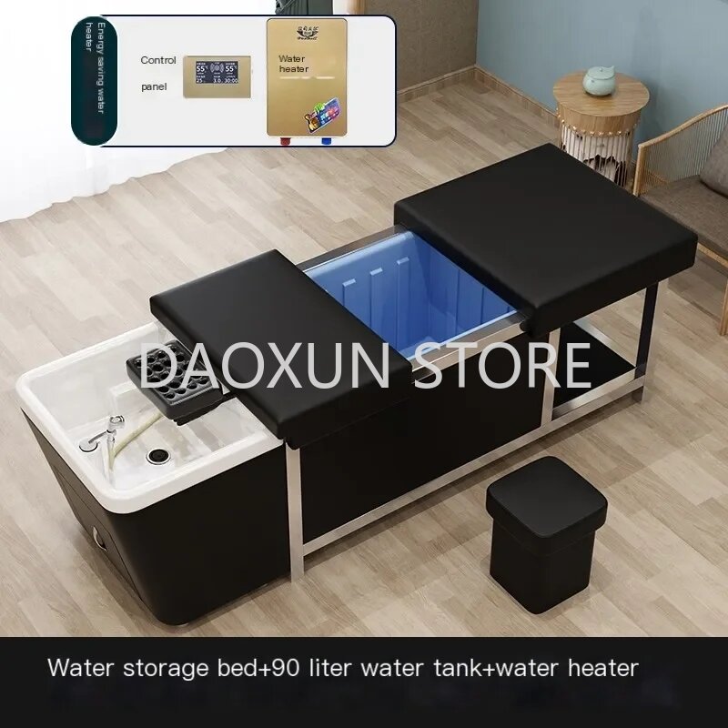 Water Tank Hair Washing Bed Luxury Portable Lounge Fumigation Head Spa Shampoo Chair Salon Lettino Massaggio Furniture MQ50SC