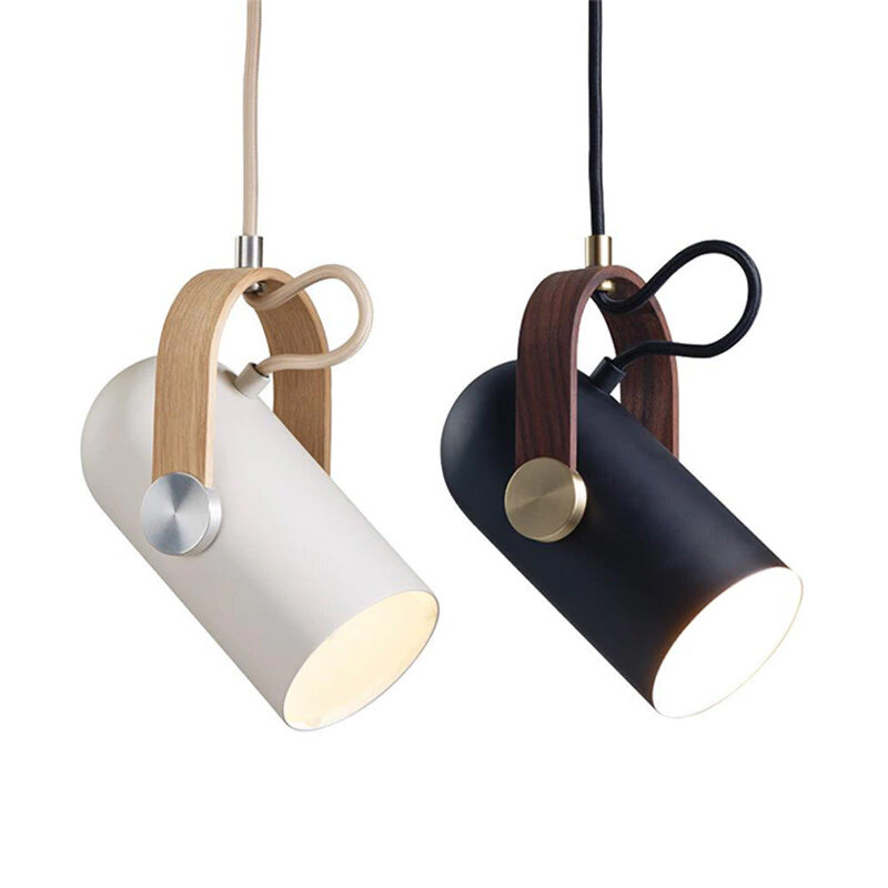 Nordic LED Black Iron Pendant Light Modern Simple Spotlight Pendant Lamp Home Decor Hanging Lamp Bedside Lamp Light Fixtures