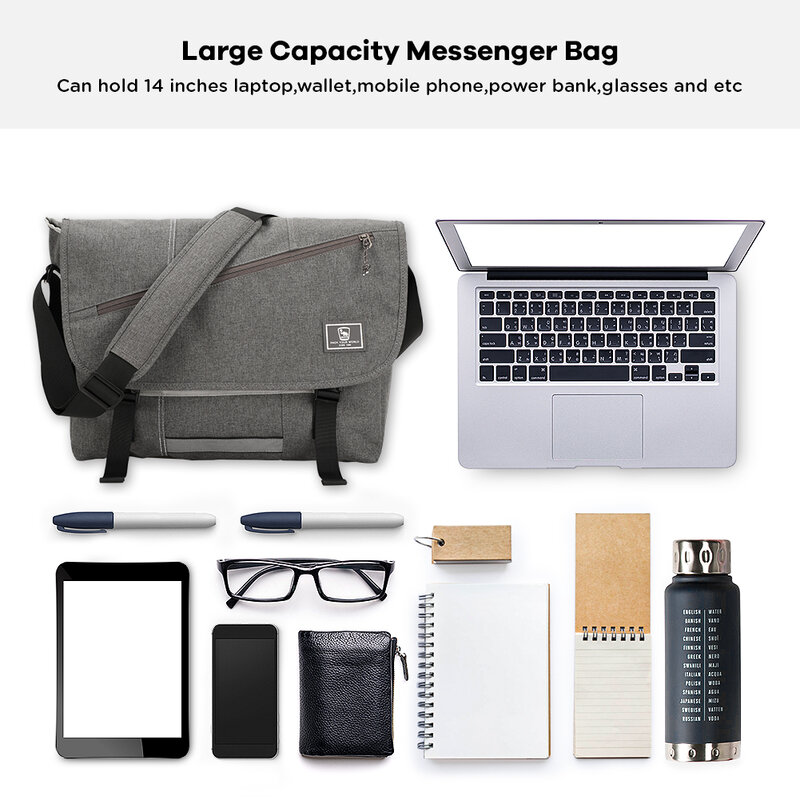OIWAS 15 Inch Laptop Men's shoulder bag Fashion Travel Sling Shoulder Bag Men's Canvas Briefcase Male Crossbody Pack For Teenage