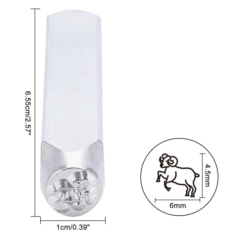 1 Pc 6mm timbri sigillo di ferro forme miste metallo Design francobolli Punch Stamping Tool 65.5x10mm