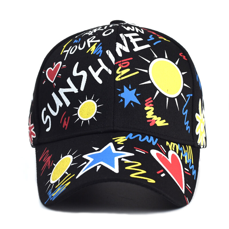 Unisex Letter Printing Graffiti Hip Hop Baseball Cap, Universal Sun Hat, Moda ao ar livre, Casual Sports Caps, Dad Hats, Selvagem, Casal