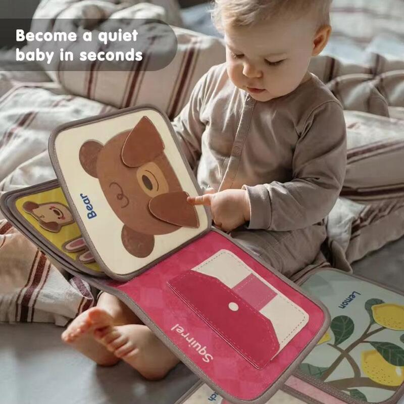 Libro de tela silencioso antidesgarro para bebé, libro Montessori de educación temprana para bebé, puede masticar, juguete de tela de fieltro seguro y no tóxico