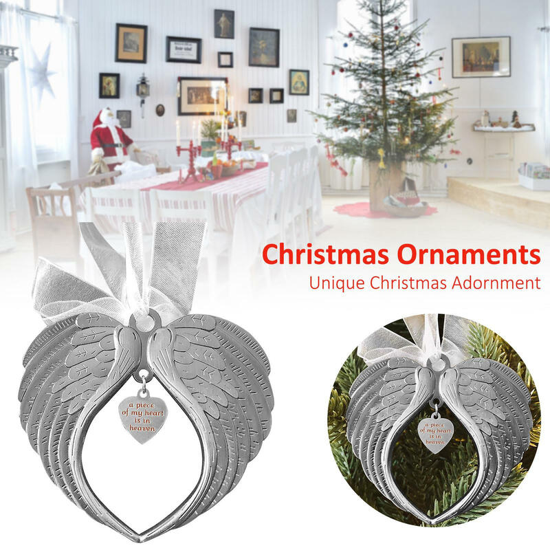 Ornamen Memorial sayap malaikat | Dekorasi gantung pohon Natal | Satu buah hati saya surga