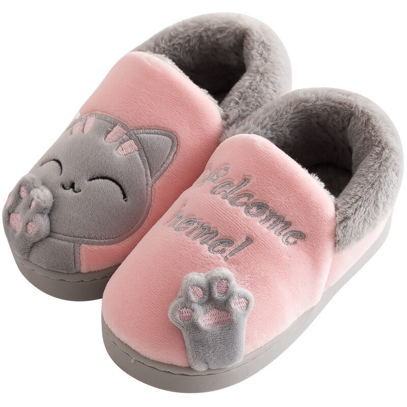 1-6 Years New Children's Cotton Slippers for Autumn and Winter Indoor Thickening Warmth Boy and Girl Cute Cartoon Cotton Shoes