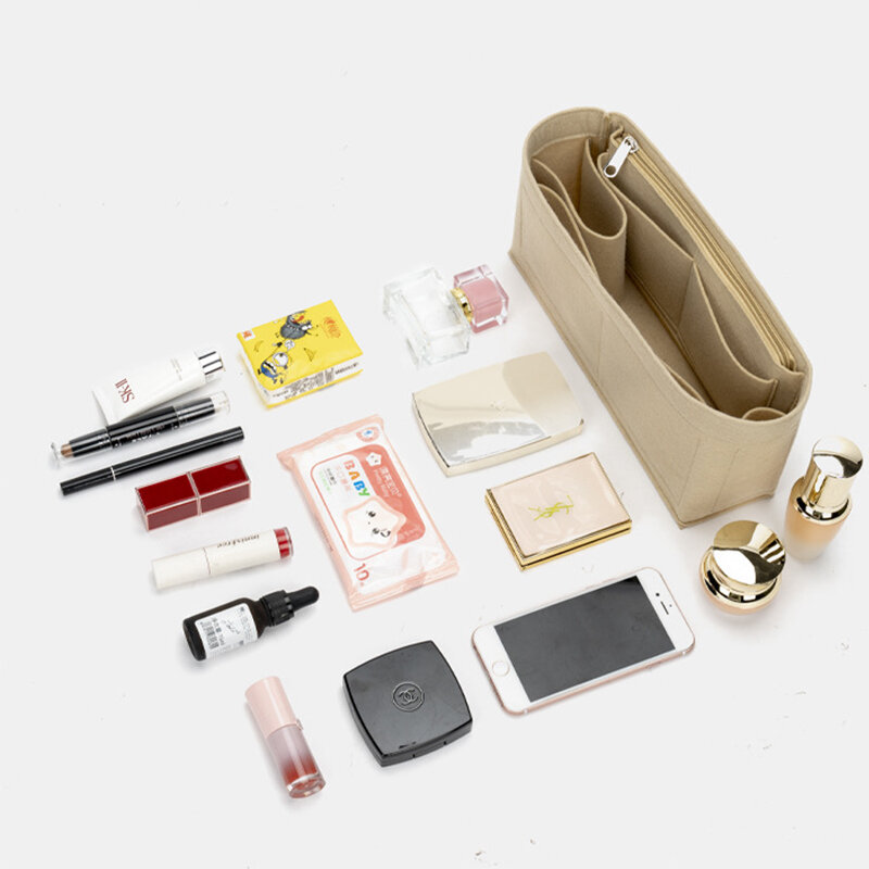 EverToner Passt Für Herbag 31 39 Fühlte Tuch Legen Bag Organizer Make-Up Handtasche Reise Innere Geldbörse Tragbare Kosmetik Taschen