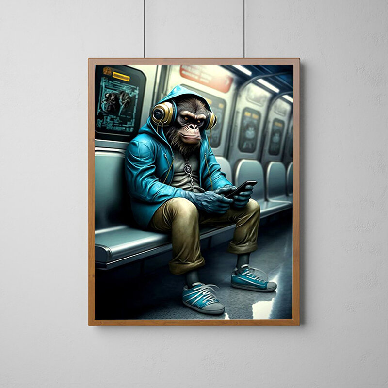Funny Animal Monkey Decoration Pictures Room Wall Art Canvas Painting Decorative Paintings Home Decor Poster Decorations Posters