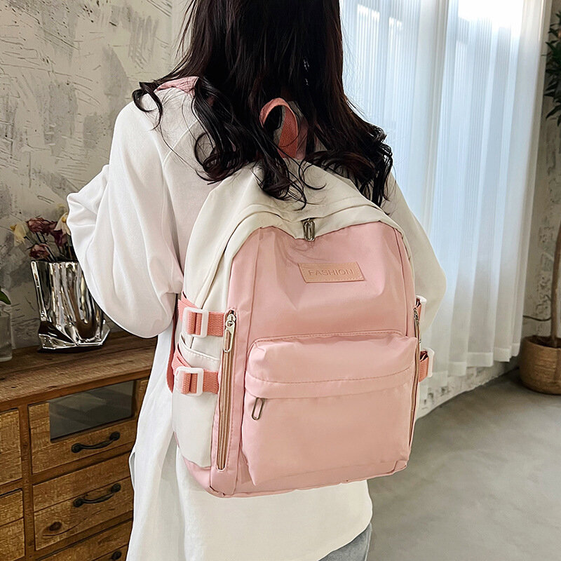 Женский вместительный рюкзак в Корейском стиле Харадзюку, рюкзак для учеников Старшей школы и колледжа 2023, простой Повседневный стиль, для младшей школы