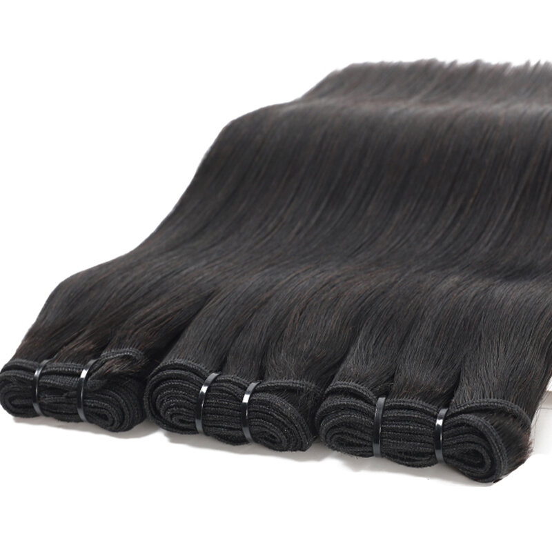 Bundles brésiliens de cheveux humains droits avec fermeture, 100% cheveux humains, document noir naturel, extensions de cheveux optiques