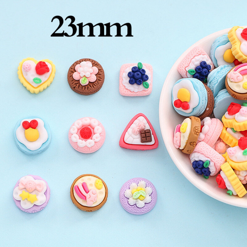 Kawaii miniatur Cupcake mainan makanan DIY, stiker kulkas buatan tangan, dekorasi casing ponsel, aksesori Resin