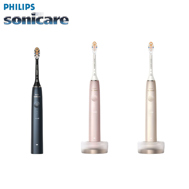 Philips-Brosse à dents électrique aste Macicare DiamondClean HX9996, têtes de rechange Philips A3, noir, rose, champagne, adulte