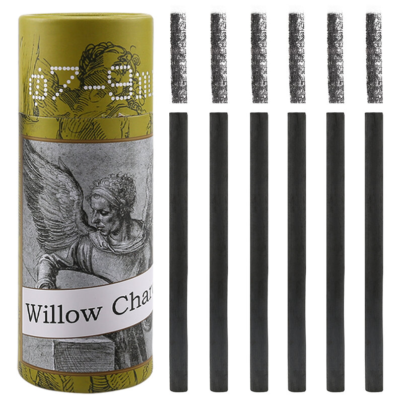 Natural Willow Charcoal Sticks, Artistas iniciantes ou estudantes de todos os níveis de habilidade, 25pcs