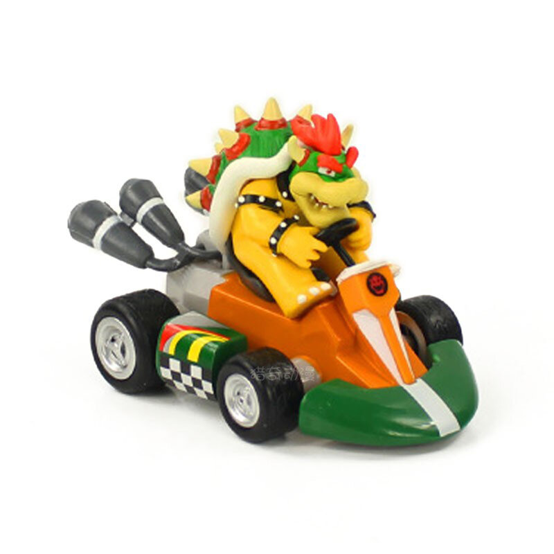 Stili Mario Pull Back Car Green Yoshi Donkey Kong Bowser Luigi Toad Princess Peach Figures Toys Anime Game Doll Gifts for Kid