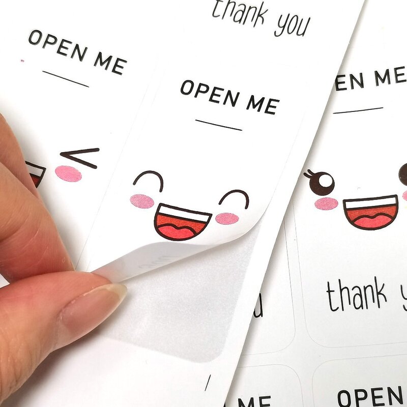20-100pcs Thank You Decoration Rectangle Stickers Seal Labels For Business Packaging Gifts Stickers OPEN ME STICKERS 3*6cm