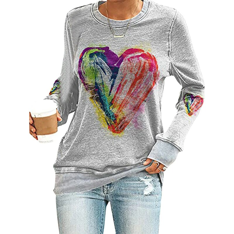 Round Neck Long Sleeves Sweater Breathable Sweat Absorption Pullover for Dating Shopping or Daily Wear