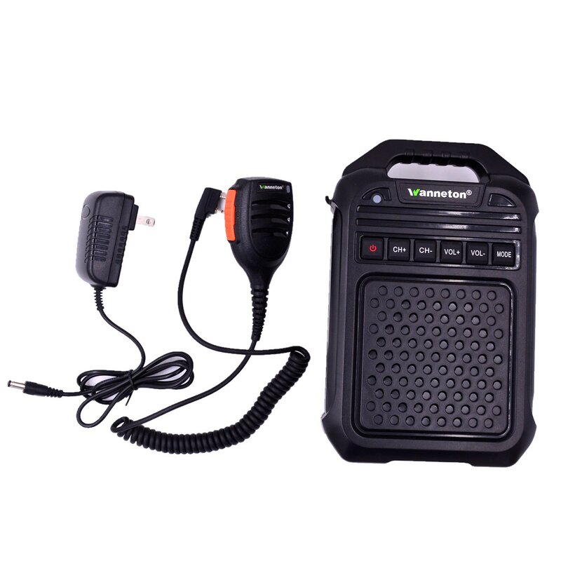 Wanton-KN666 Alto-falante, Walkie Talkie com microfone HAM, UHF 16 canais, alto-falante Bluetooth, TF Slot Radio Intercom