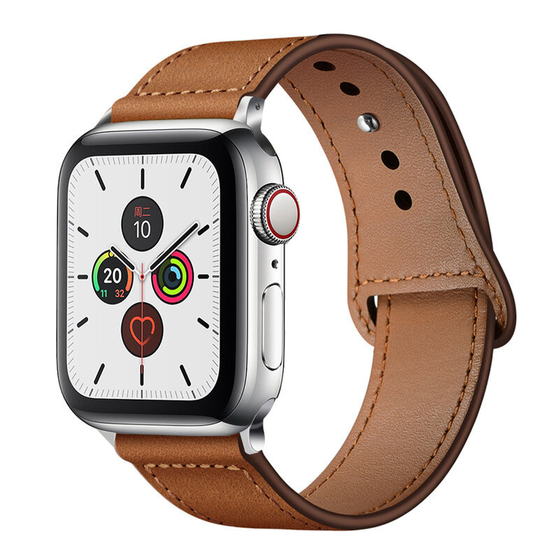 Bisnis Tali Kulit Asli untuk Apple Watch Band 44Mm 40Mm 41Mm 45Mm 42Mm 38Mm 49Mm Gelang Tangan IWatch Seri 8 Se 7 6 5 4 3