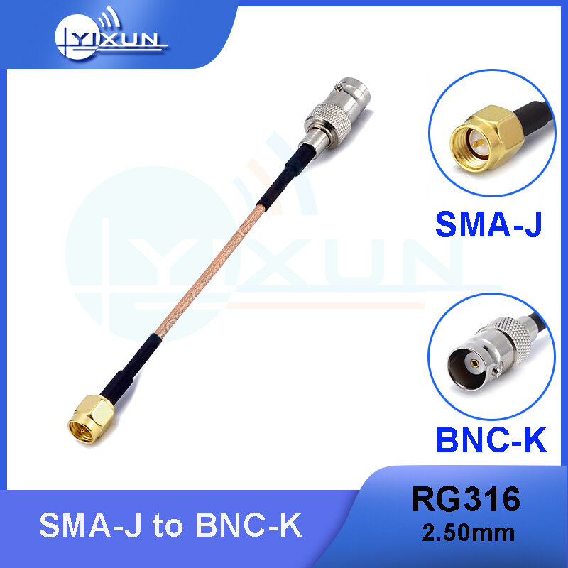 BNC Fêmea Jack Bulkhead Para SMA Macho SMA Plug RF Coaxial Jumper Pigtail Cable RG316 SMA-J to BNC-K Cabo adaptador de extensão