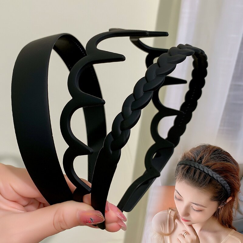 AISHG Black Series Frosted Face Wash Hair Band Korean version of Acrylic Headband for Men And Women Hairband Hair Accessories