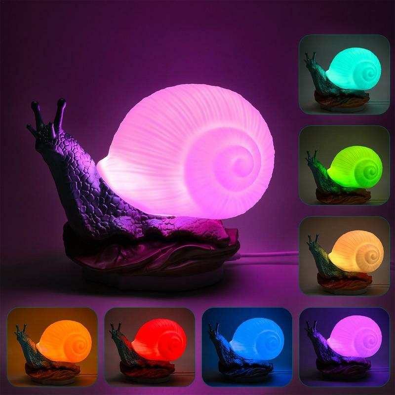 مصباح ليلي للحيوان يعمل باللمس حلزوني ، متعدد الألوان ، قابل للإضاءة ، ديكور ، داخلي ، مصابيح