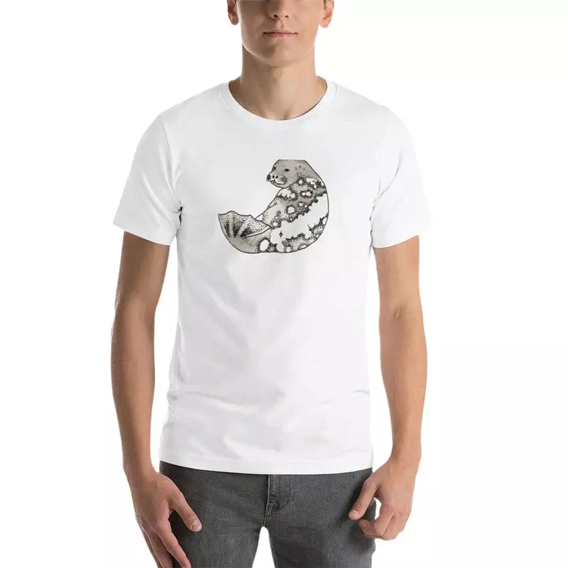 T-shirt con sigillo ad anello Saimaa acquerello magliette carine taglie forti magliette semplici da uomo