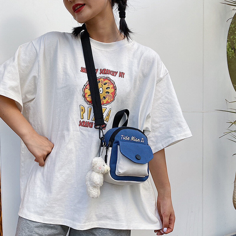 Borsa a tracolla in tela borsa a tracolla multifunzionale letteraria da donna con tracolla regolabile