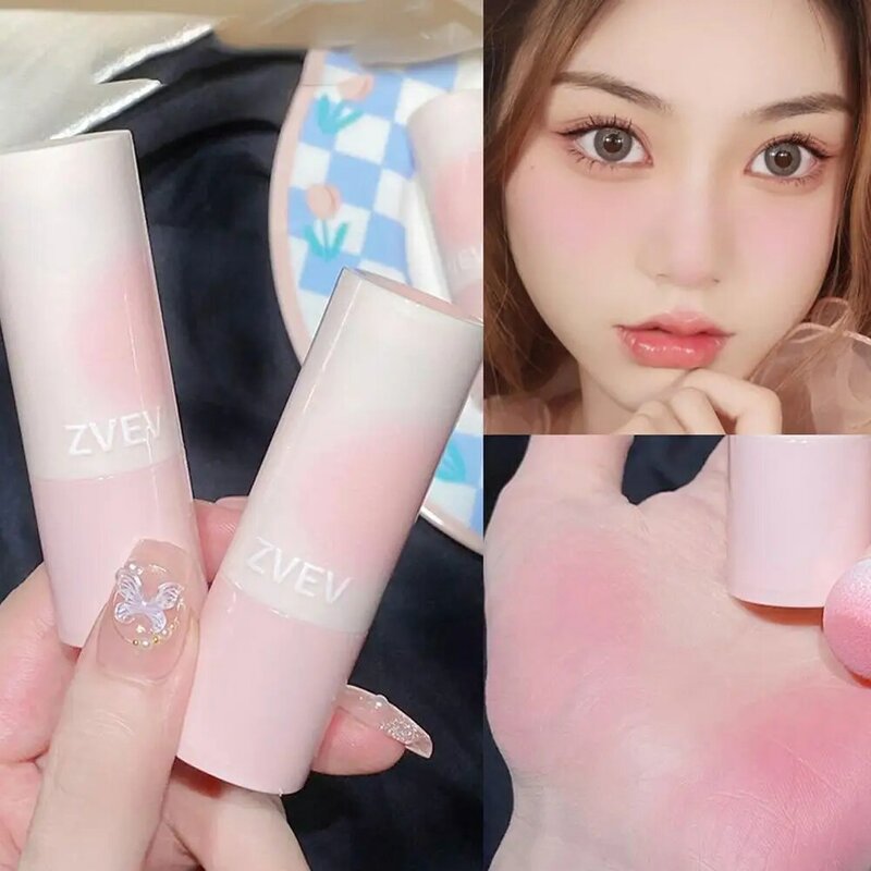 Multi-Function Blush Stick, brilho facial suave, contorno em pó de pêssego, blush matiz, maquiagem rosa, cosméticos bochecha coreana, Sh D8F1