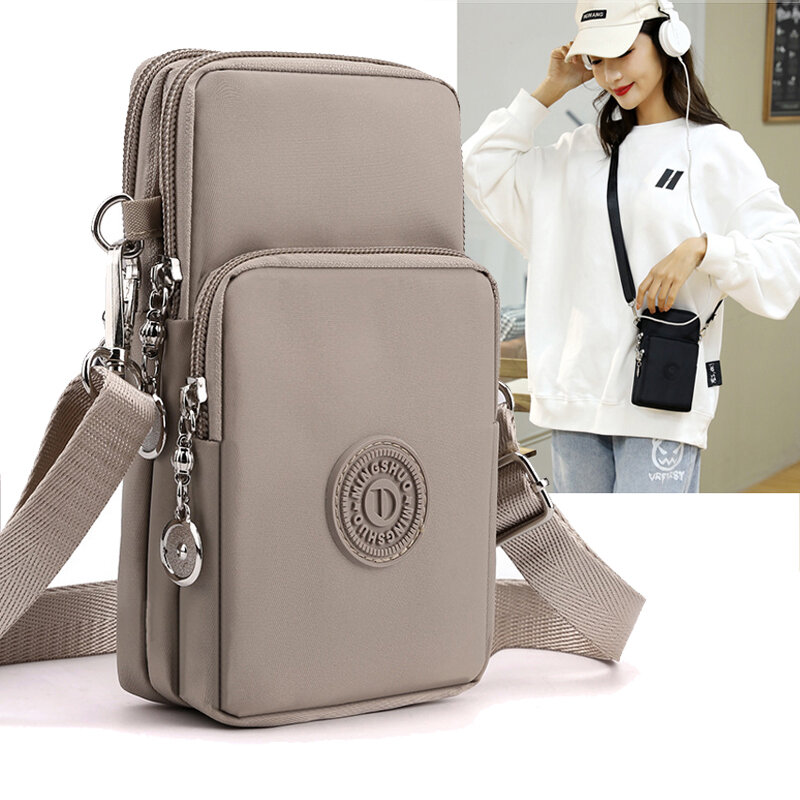 Новая женская оригинальная сумка, нейлоновая сумка для сотового телефона, кошелек для монет, сумка на ремне через плечо, маленькие сумки через плечо для женщин, кошелек, дорожный кошелек