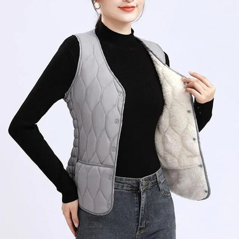Soft Warm Women Outerwear Fashionable Women Outerwear Stylish Plus Size Women's Winter Vest Coat Warm Windproof Sleeveless