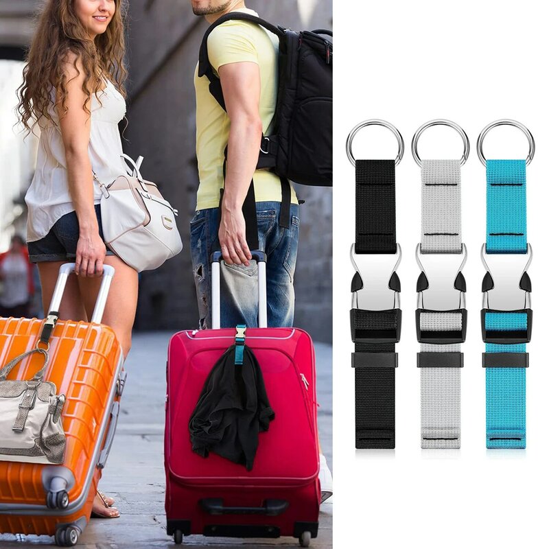 1 pc heißer Verkauf tragbare schwarze Nylon Gepäck riemen halter Greifer hinzufügen Tasche Handtasche Clip verwenden, um mentale Schnalle zu tragen