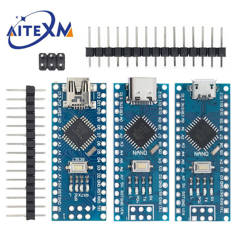 Controlador Nano Compatível com Bootloader para Arduino, USB 3.0, Mini, Tipo-C, Micro, Driver USB CH340, 16Mhz, ATMEGA328P