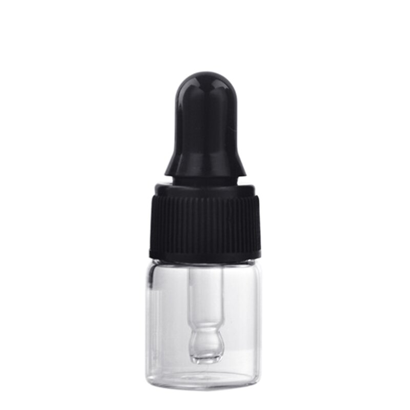 1ml/2ml/3ml recarregável claro mini vazio frasco conta-gotas vidro portátil viagem aromaterapia dispensador líquido para óleo