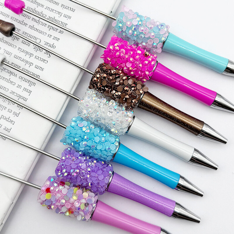 84 Stuks Plastic Beadbare Pen Kraal Balpen Balpen Balpen Voor Studenten Kantoor School Benodigdheden Gemengde Kleuren Kralen Pennen