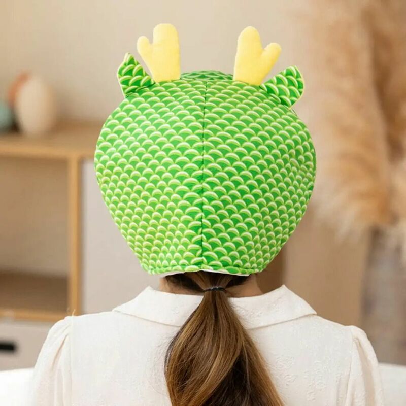 2024 Забавный мультяшный Дракон головной убор 3D пушистая плюшевая шляпа реквизит для фотосъемки головной убор для выступления новогодний костюм для вечеринки