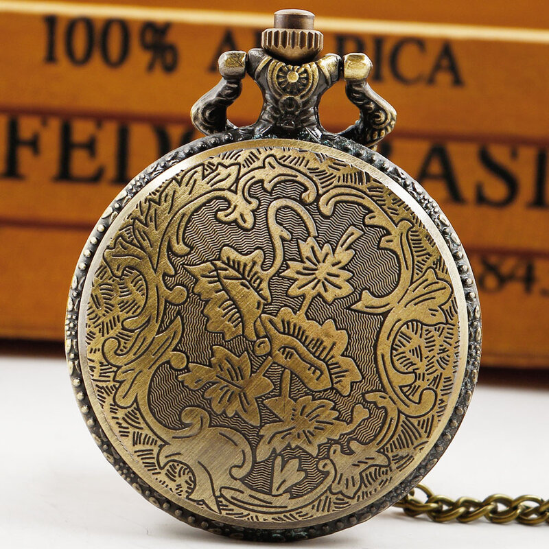 Vintage requintado relógio de bolso quartzo com corrente Fob, bombeiro Toolbox, colar esculpido, pingente de alta qualidade presentes para homens e mulheres