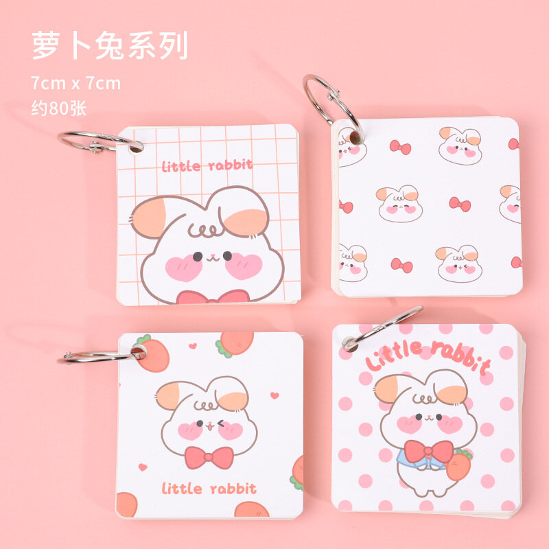 1PCS Cute Pocket English Vocabulary Word Book Kawaii Cartoon Learn Foreign Words Memo Check Notebook School Stationery