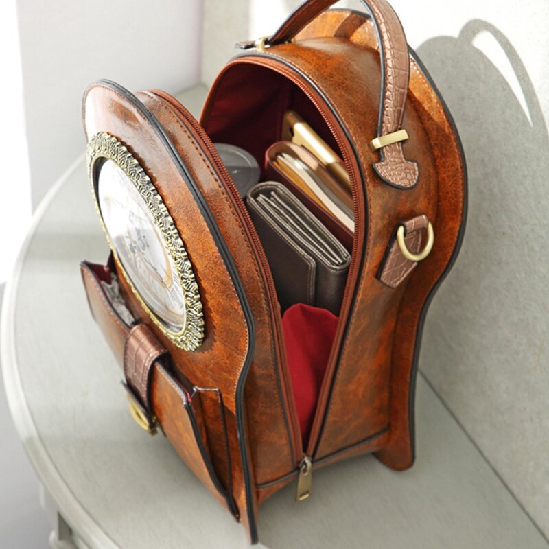 NEW-Ladies Personality Alarm Clock Bag Craft Bag Street Fashion Diagonal One-Shoulder Handbag