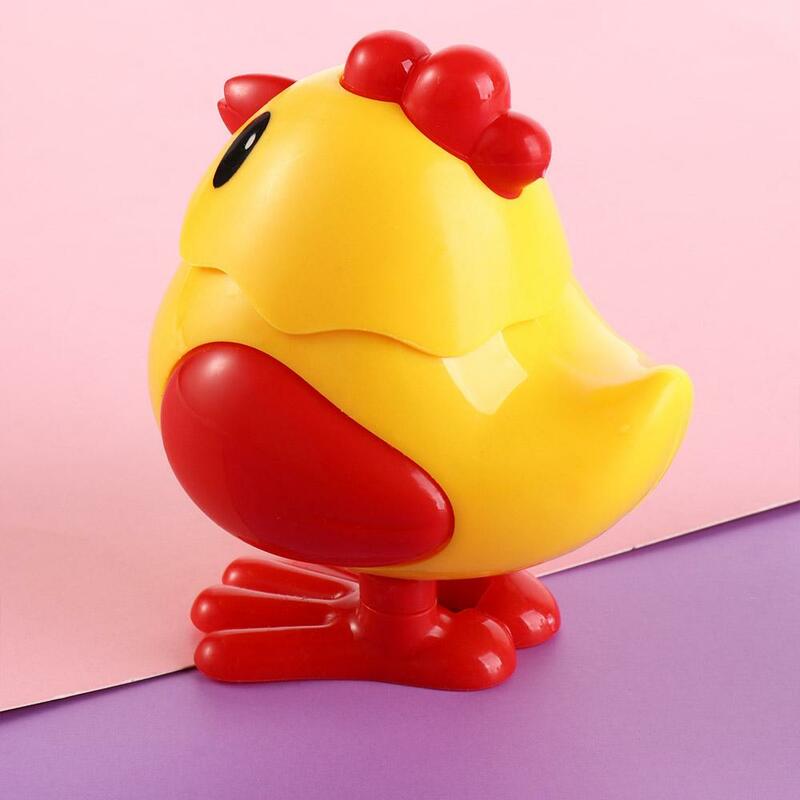 Plastics Girls Wind-Up Spring Chicken Toy Educational Simulation Wind Up Jumping Chicken Toy Mini Chicken