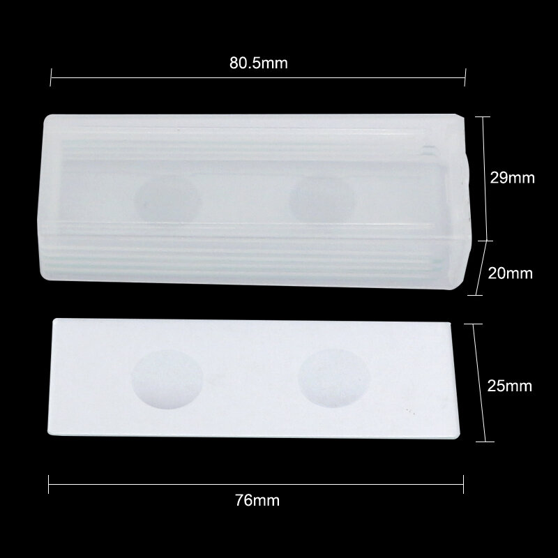 Reutilizáveis côncavo vidro em branco Slides, Preparado Slides para Microscópio Biológico, Laboratório Consumíveis, 5 pcs