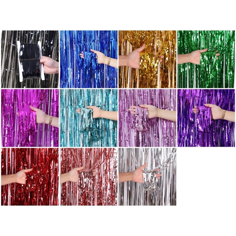 1mx2m Rain Curtain Backdrop for Baby Shower Newborns Photoshoots Backgroud Party Wedding Decorations Props