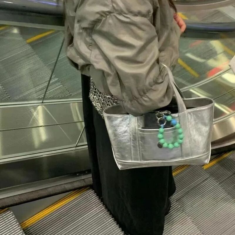 حقيبة حمل جلدية بسيطة كاجوال ، حقائب كتف ناعمة ذات سعة كبيرة