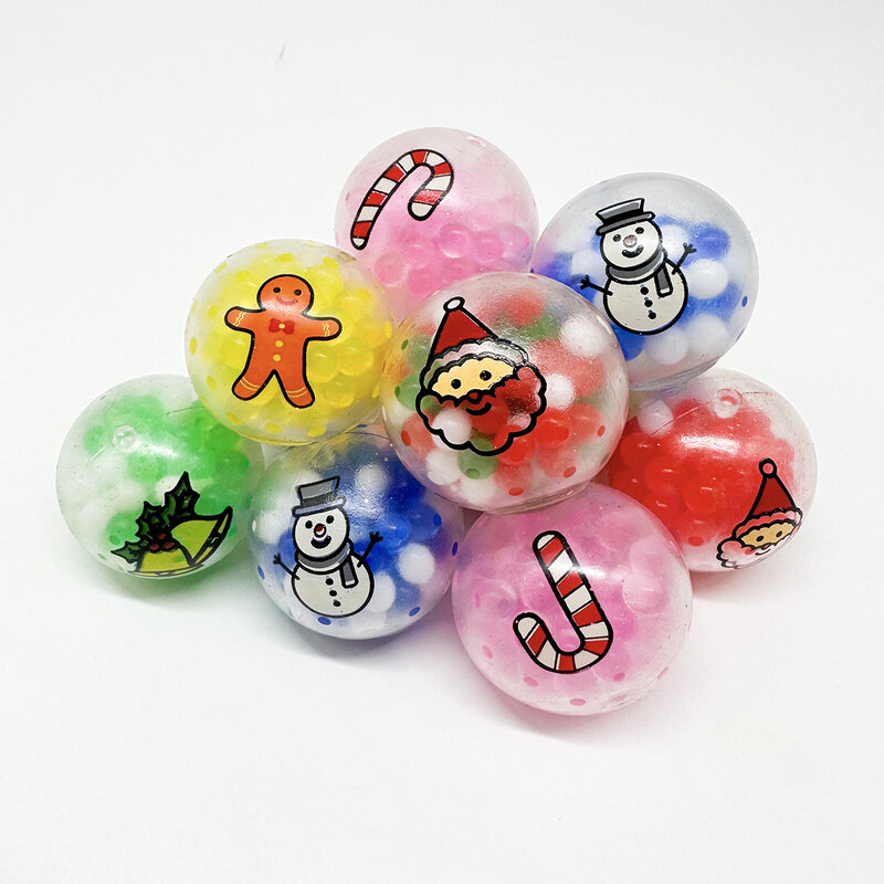 Albero di natale Gingerbread man perline d'acqua colorate Squeeze Balls Fidget Toys palle antistress per l'ansia autismo bambini e adulti