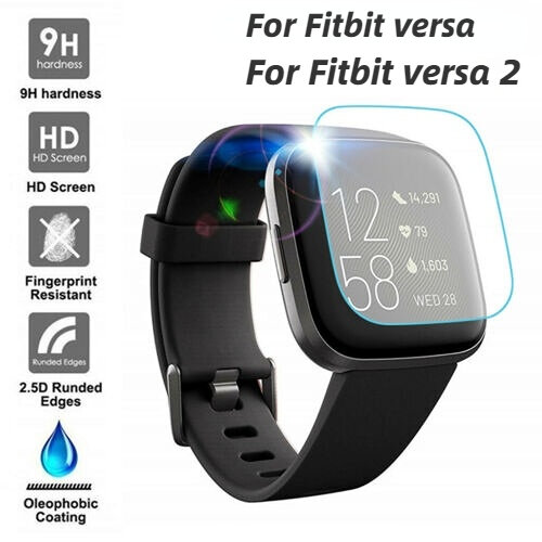 Protetor de tela de vidro temperado para fitbit versa 2 smartwatch cobertura completa anti-risco filmes protetores para fitbit versa