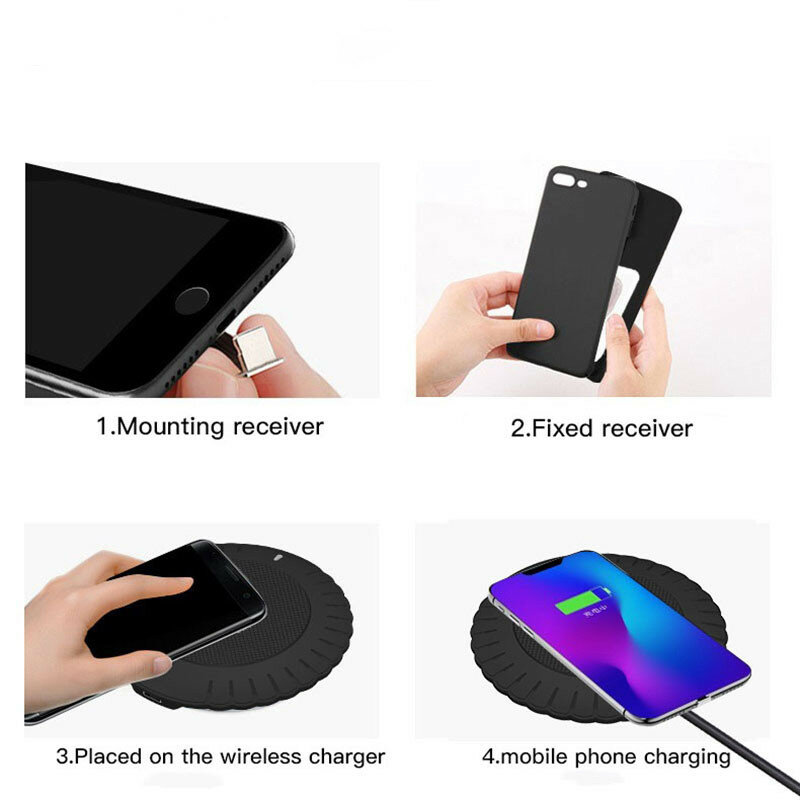 Qi Wireless Charger ricevitore di tipo C MicroUSB veloce adattatore di ricarica Wireless per iPhone5-7 Android phone Wireless Charge