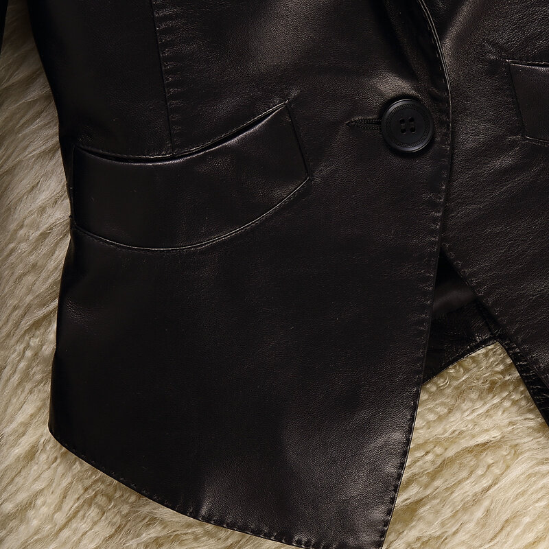 Женская куртка из натуральной кожи, осень 100%, пальто из овчины, женский корейский костюм, Весенняя мода 2023, короткая женская куртка FCY1893