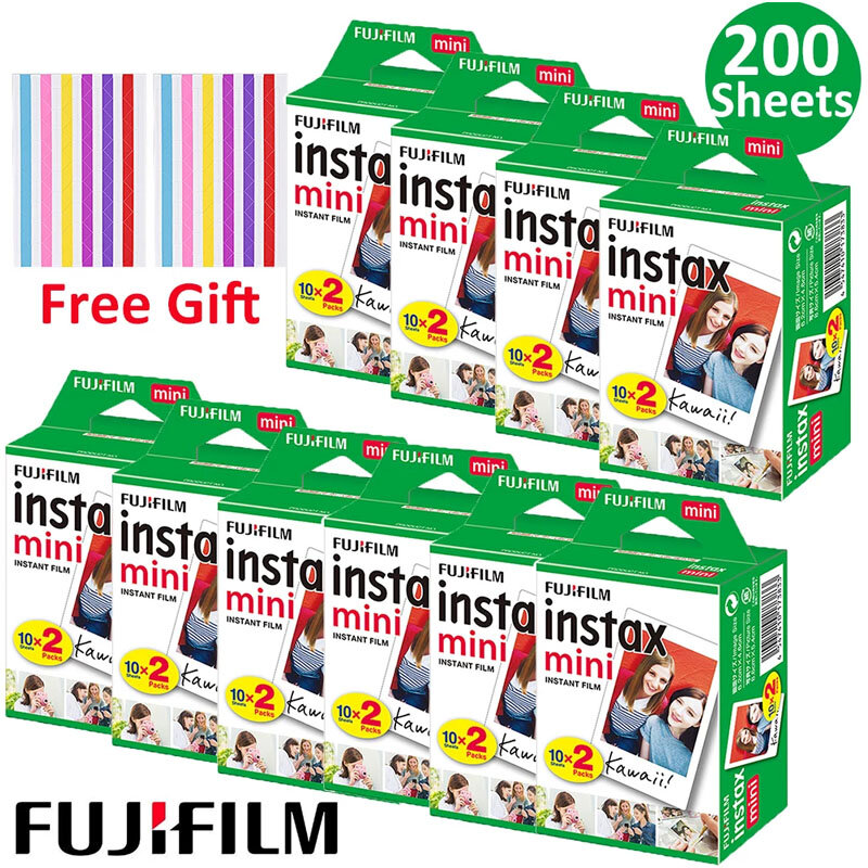 20-200 Tờ Fuji Fujifilm Instax Mini 11 Phim Viền Trắng Giấy In Ảnh Phim 10-200 Chiếc Cho ăn Liền Mini 9 8 7S 25 50S