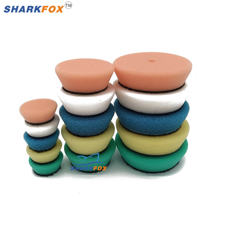 Sharkfox-Mini lustrando polimento almofadas kit, almofada de lã, esponja de enceramento, carro detalhe polidor, ferramentas, 1 ", 2", 3 ", 32pcs