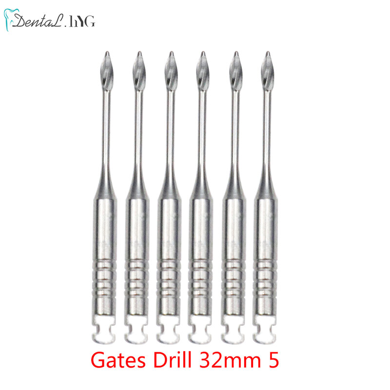 Aço inoxidável Dental Endodontic Gates Broca, Glidden Rotary, Uso do Motor, Endo Files, #1-6, 32mm, 6pcs por pacote