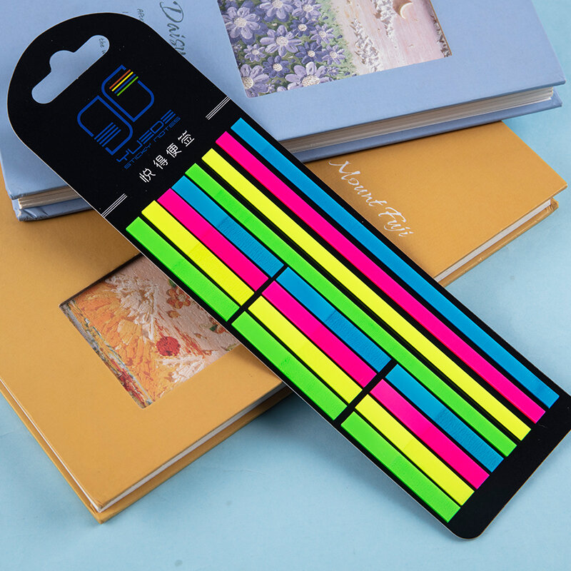 320PCS Color Transparent Fluorescent Index Tabs Flags Sticky Note Stationery Reading Aid Highlight Sticker